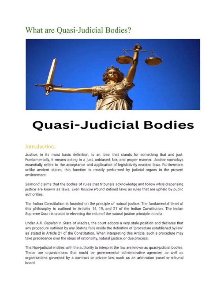When is quasi judicial used?