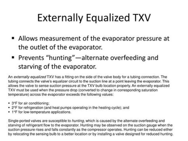 When should an externally equalized txv be used?