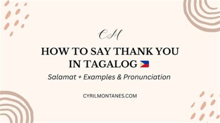 When to say salamat?