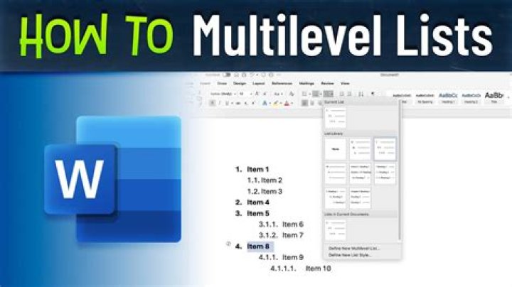 When to use a multilevel list?