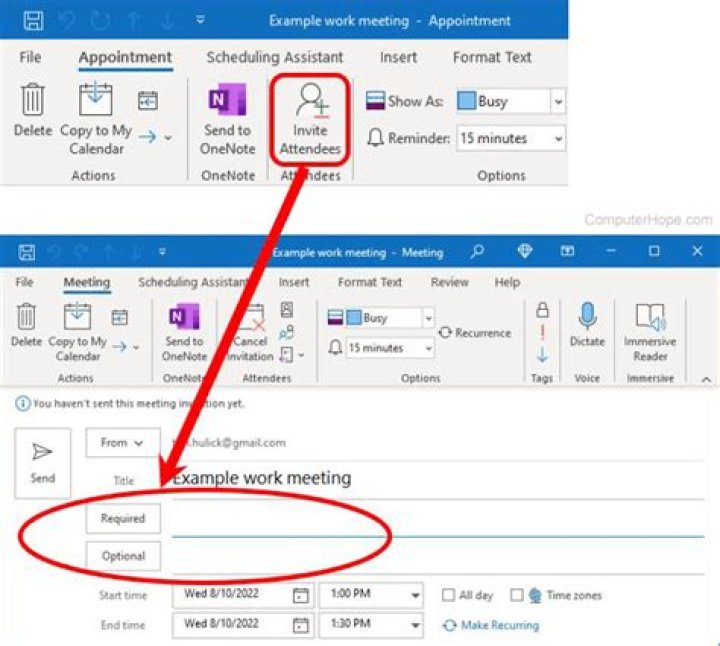 Where are appointments in outlook?