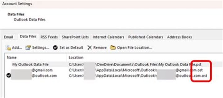 Where are outlook data files stored?