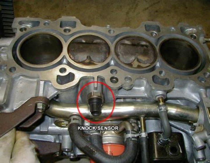 Where engine knock sensor?