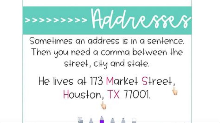 Where to put commas in address?