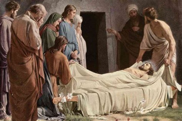 Where was jesus laid?