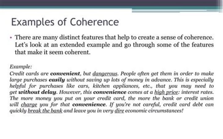 Which is an example of coherence?