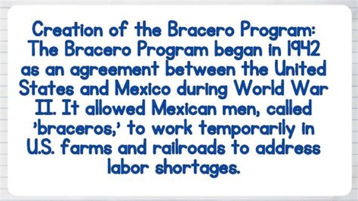 Which of the following was a feature of the bracero program?