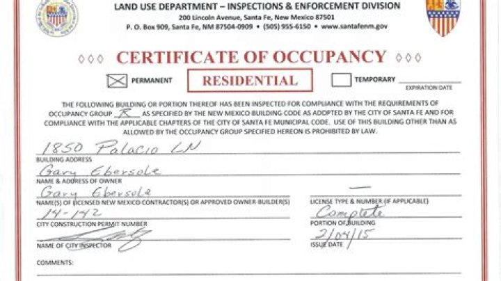Who issues certificate of occupancy?