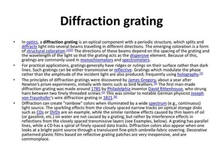 Who made diffraction grating?