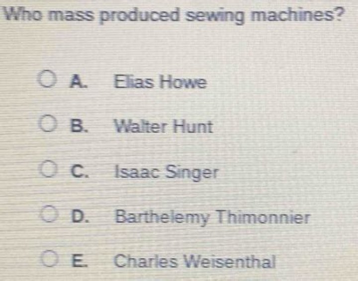 Who mass produced sewing machines?