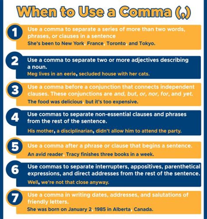 Why are commas used?