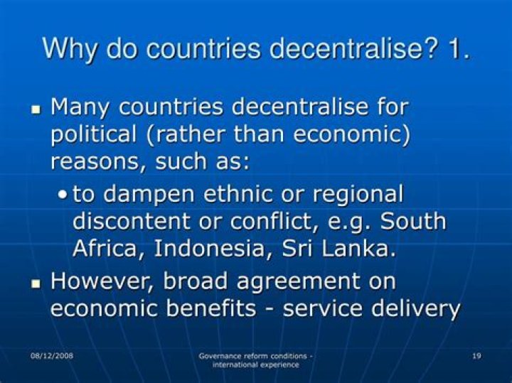 Why do countries decentralise?