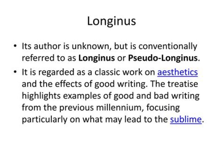 Why is longinus sometimes referred to as pseudo longinus?