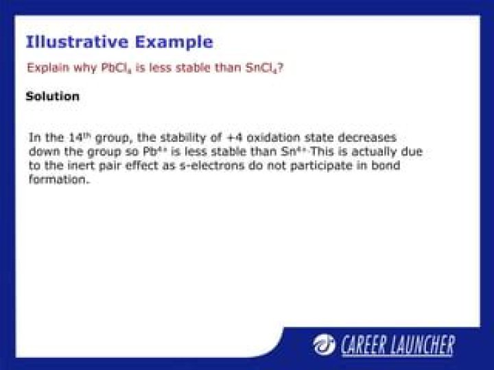 Why pbcl4 is less stable than sncl4?