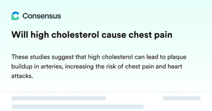 Would high cholesterol cause chest pain?
